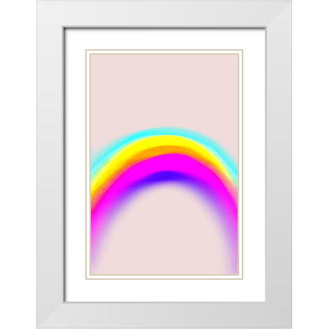 Space (Rainbow) No 5 White Modern Wood Framed Art Print with Double Matting by Treechild