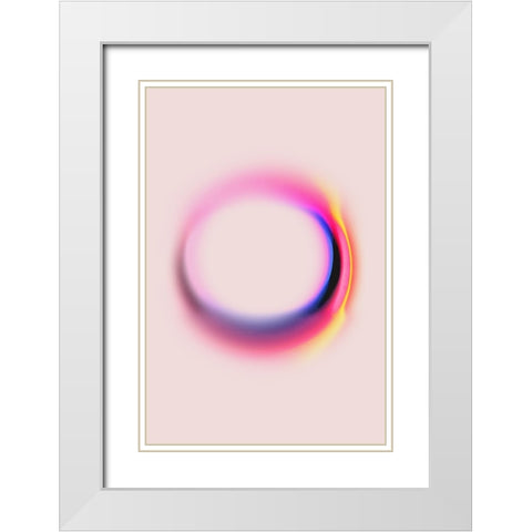 Space No 2 White Modern Wood Framed Art Print with Double Matting by Treechild