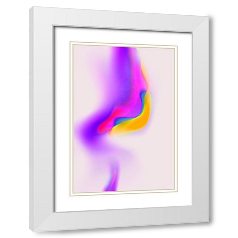 Space No 1 White Modern Wood Framed Art Print with Double Matting by Treechild