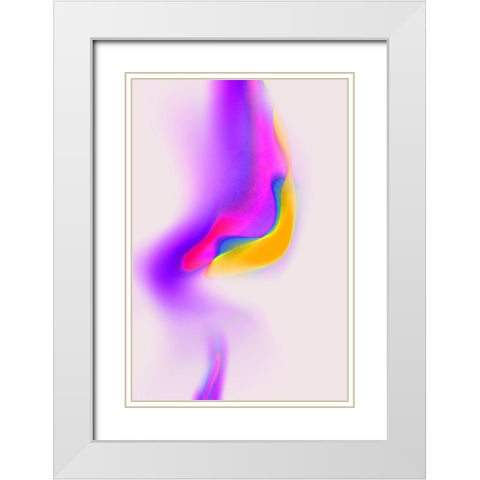 Space No 1 White Modern Wood Framed Art Print with Double Matting by Treechild