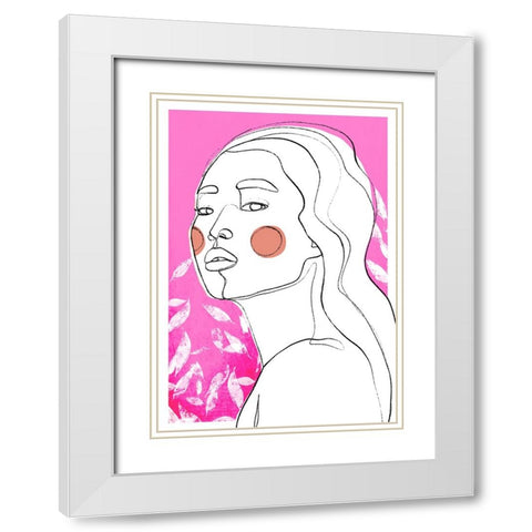 Stay White Modern Wood Framed Art Print with Double Matting by Treechild