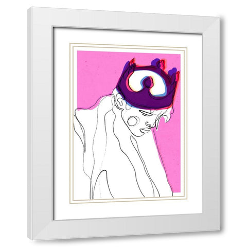 The Fallen King White Modern Wood Framed Art Print with Double Matting by Treechild