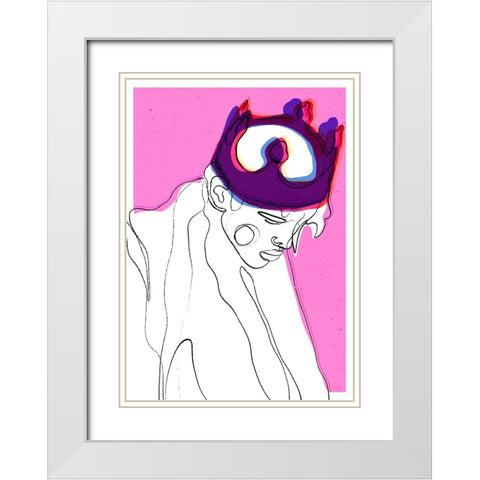 The Fallen King White Modern Wood Framed Art Print with Double Matting by Treechild