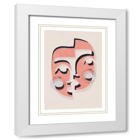 The Mask (Light) White Modern Wood Framed Art Print with Double Matting by Treechild