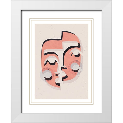 The Mask (Light) White Modern Wood Framed Art Print with Double Matting by Treechild
