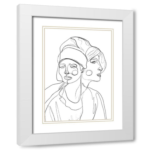 Then And Now White Modern Wood Framed Art Print with Double Matting by Treechild