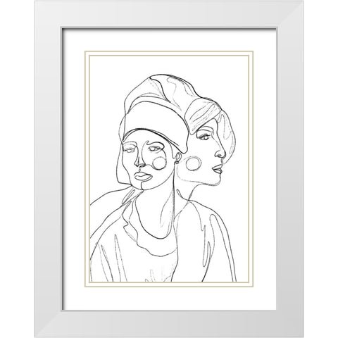 Then And Now White Modern Wood Framed Art Print with Double Matting by Treechild