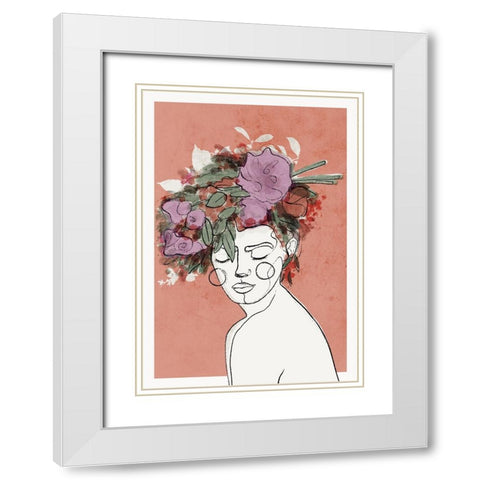 The Scent Of Flowers White Modern Wood Framed Art Print with Double Matting by Treechild