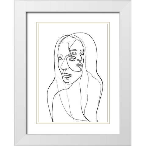 Thoughts White Modern Wood Framed Art Print with Double Matting by Treechild