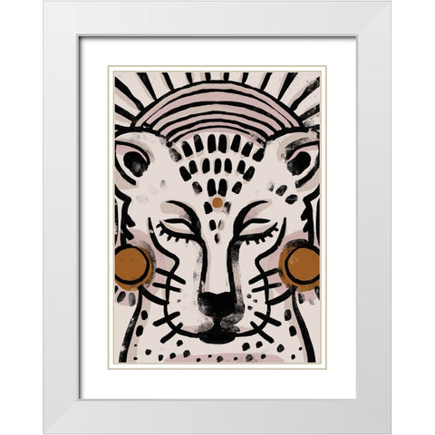 Tiger (Light Version) White Modern Wood Framed Art Print with Double Matting by Treechild