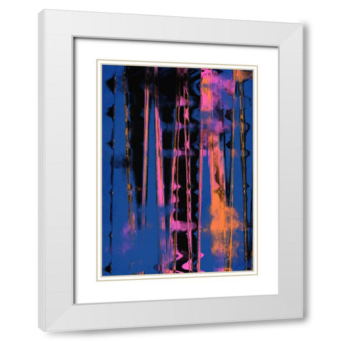 Time Machine (Blue) White Modern Wood Framed Art Print with Double Matting by Treechild