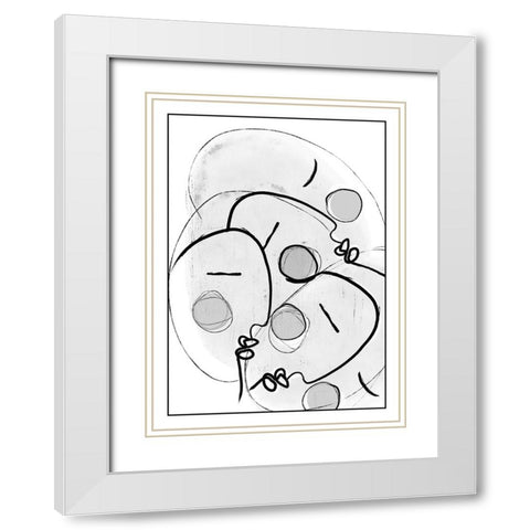 Together White Modern Wood Framed Art Print with Double Matting by Treechild