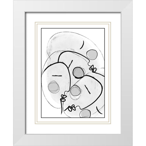 Together White Modern Wood Framed Art Print with Double Matting by Treechild