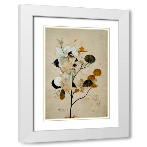 Tree Of Luck White Modern Wood Framed Art Print with Double Matting by Treechild