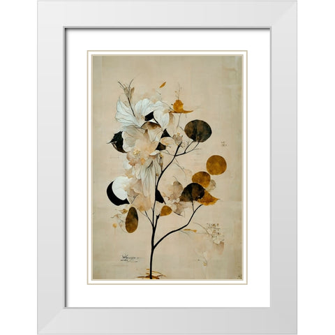 Tree Of Luck White Modern Wood Framed Art Print with Double Matting by Treechild