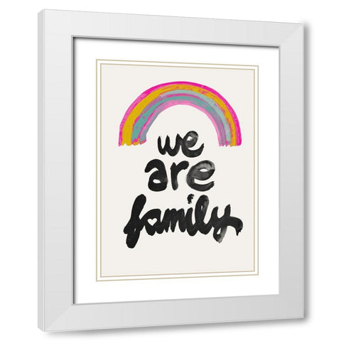 We Are Family White Modern Wood Framed Art Print with Double Matting by Treechild