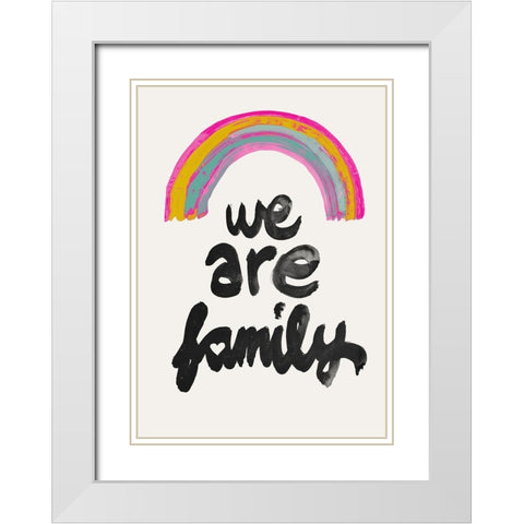 We Are Family White Modern Wood Framed Art Print with Double Matting by Treechild