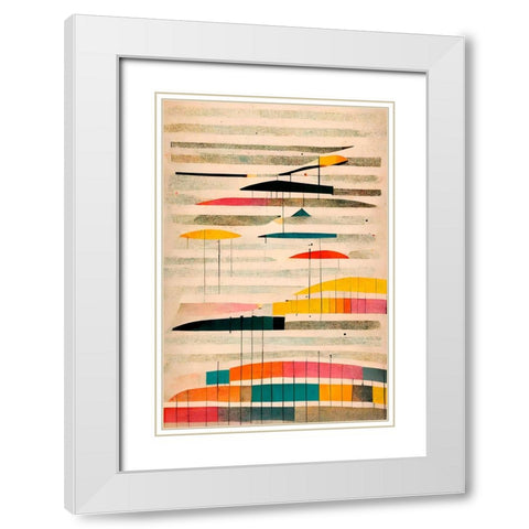 Hagn White Modern Wood Framed Art Print with Double Matting by Treechild