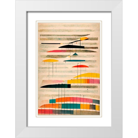 Hagn White Modern Wood Framed Art Print with Double Matting by Treechild