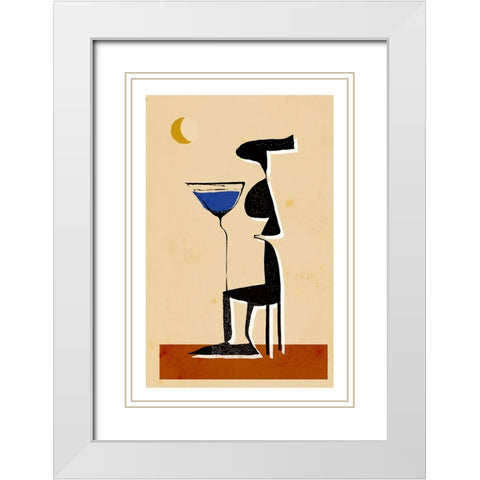 Le Monsieur White Modern Wood Framed Art Print with Double Matting by Treechild