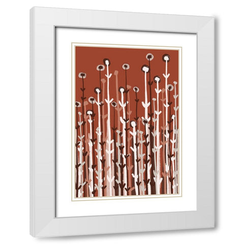 Pastel Reed White Modern Wood Framed Art Print with Double Matting by Treechild