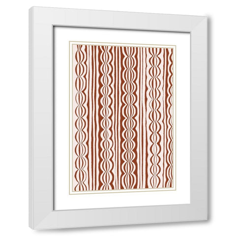Curved Lines White Modern Wood Framed Art Print with Double Matting by Treechild