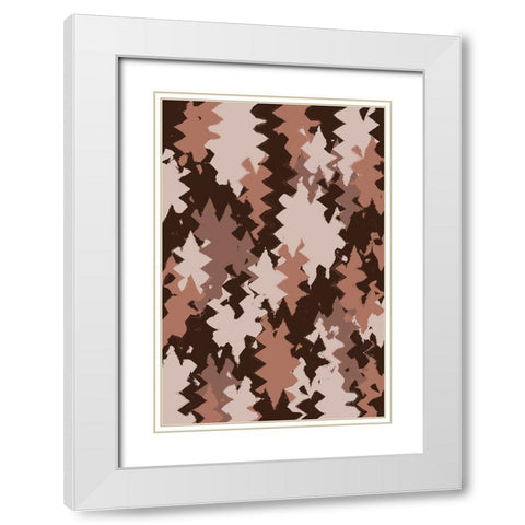 Shaky Strokes White Modern Wood Framed Art Print with Double Matting by Treechild