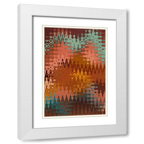 Maroccan Pattern White Modern Wood Framed Art Print with Double Matting by Treechild