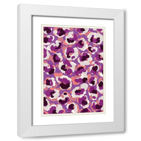 Viola Pattern White Modern Wood Framed Art Print with Double Matting by Treechild