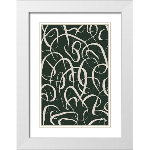 Beige Circles White Modern Wood Framed Art Print with Double Matting by Treechild