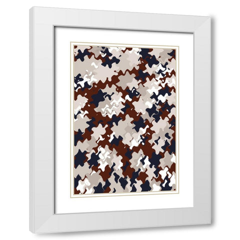 Liquid Berries Pattern White Modern Wood Framed Art Print with Double Matting by Treechild