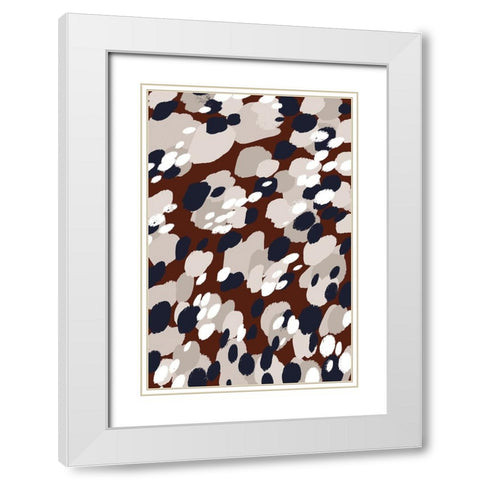 Berry Pattern White Modern Wood Framed Art Print with Double Matting by Treechild