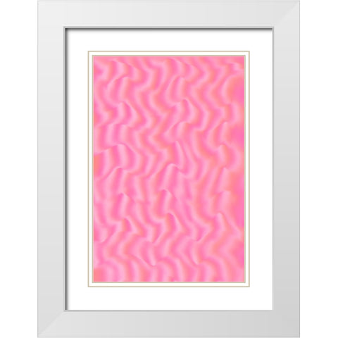 Pink Silk Pattern White Modern Wood Framed Art Print with Double Matting by Treechild