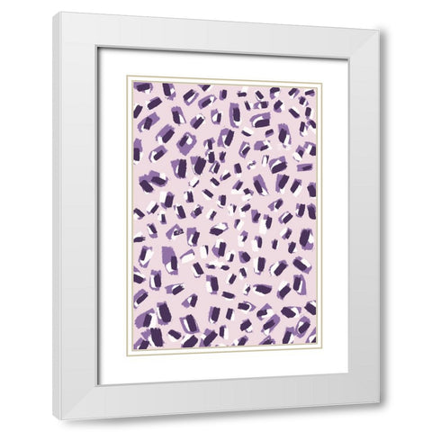 Little Purple Strokes White Modern Wood Framed Art Print with Double Matting by Treechild