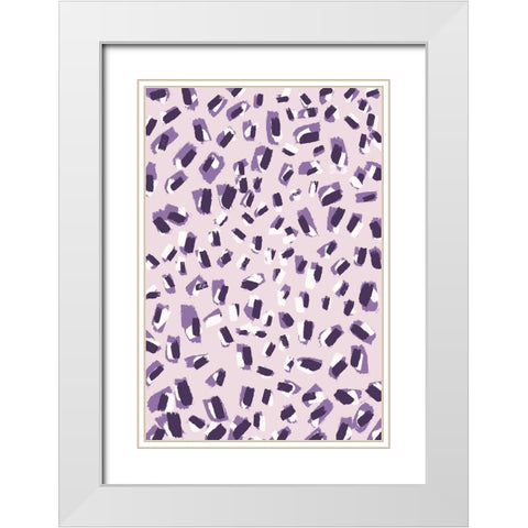 Little Purple Strokes White Modern Wood Framed Art Print with Double Matting by Treechild