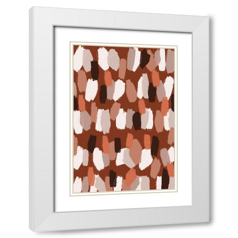 Pastel Earthy Strokes Pattern White Modern Wood Framed Art Print with Double Matting by Treechild