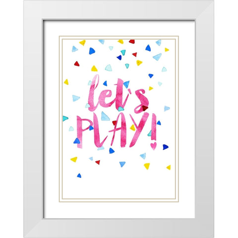 Lets Play! White Modern Wood Framed Art Print with Double Matting by Treechild