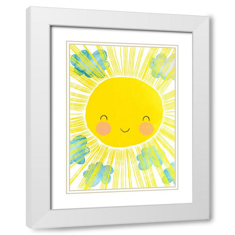 Matahari White Modern Wood Framed Art Print with Double Matting by Treechild