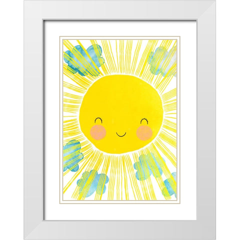 Matahari White Modern Wood Framed Art Print with Double Matting by Treechild