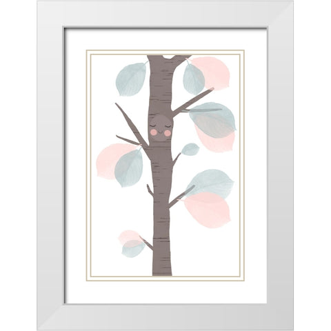 Little Tree White Modern Wood Framed Art Print with Double Matting by Treechild