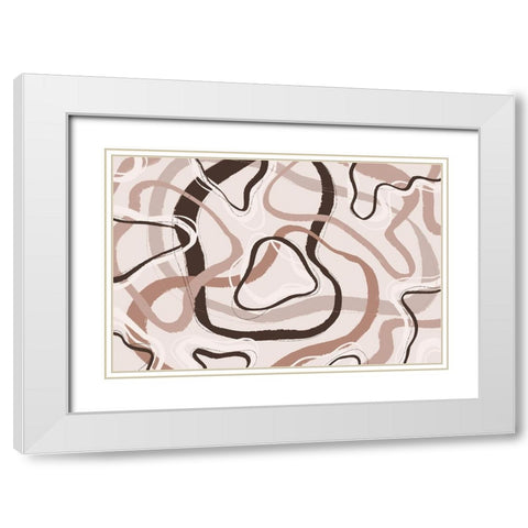 Simple Pastel Circles Square White Modern Wood Framed Art Print with Double Matting by Treechild