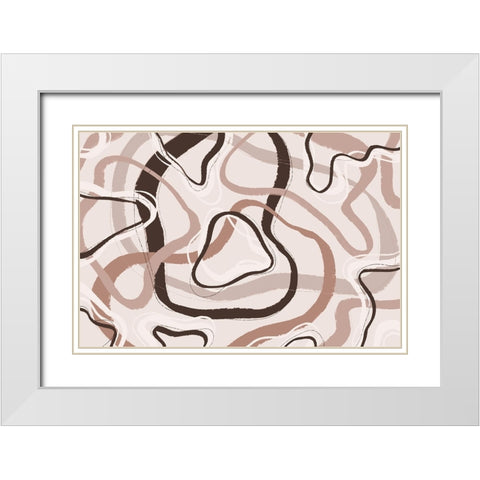 Simple Pastel Circles Square White Modern Wood Framed Art Print with Double Matting by Treechild