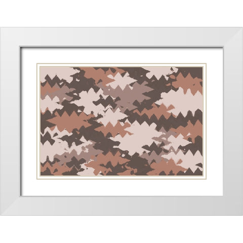 Shaky Pastel Pattern Square White Modern Wood Framed Art Print with Double Matting by Treechild