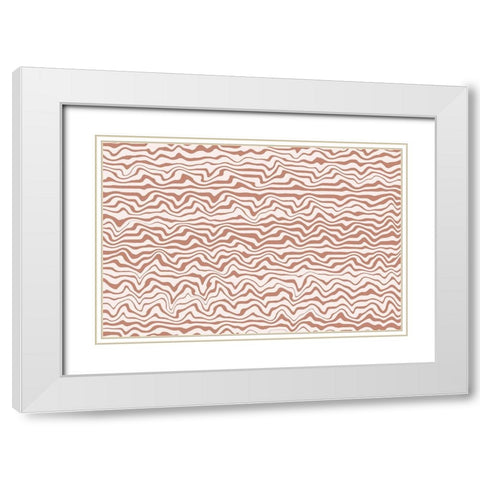 Shaky Beige Lines Square White Modern Wood Framed Art Print with Double Matting by Treechild
