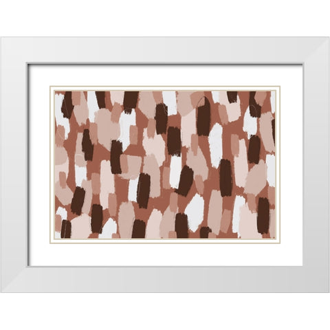 Pastel Brush Strokes Pattern Square White Modern Wood Framed Art Print with Double Matting by Treechild
