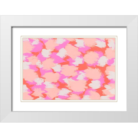Colorful Thick Stokes PAttern White Modern Wood Framed Art Print with Double Matting by Treechild
