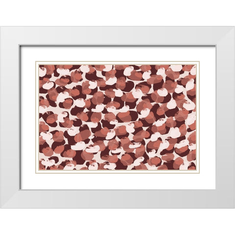 Pastel Brush Dots Pattern White Modern Wood Framed Art Print with Double Matting by Treechild