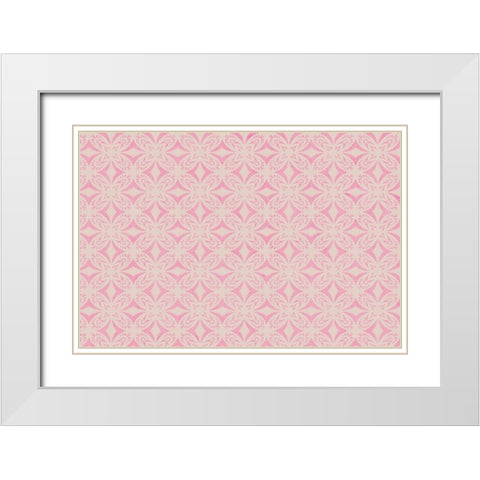 Pastel Symmetrical Pattern White Modern Wood Framed Art Print with Double Matting by Treechild