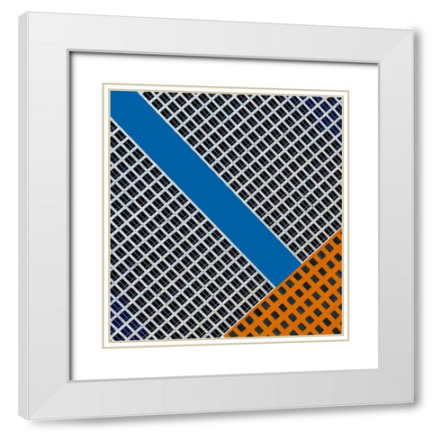 Abstract - Manhattan New York White Modern Wood Framed Art Print with Double Matting by Orbach, Arnon