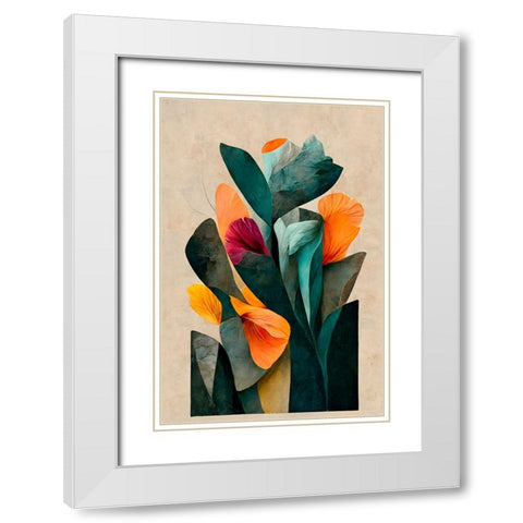 In My Garden White Modern Wood Framed Art Print with Double Matting by Treechild